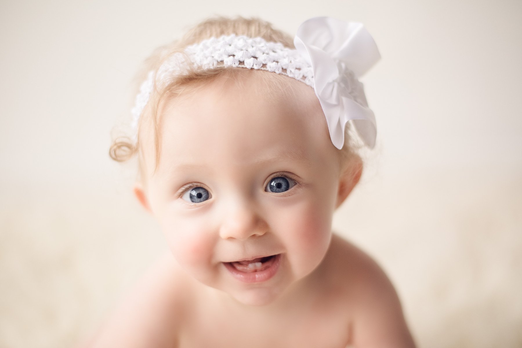 portrait image of newborn baby girl