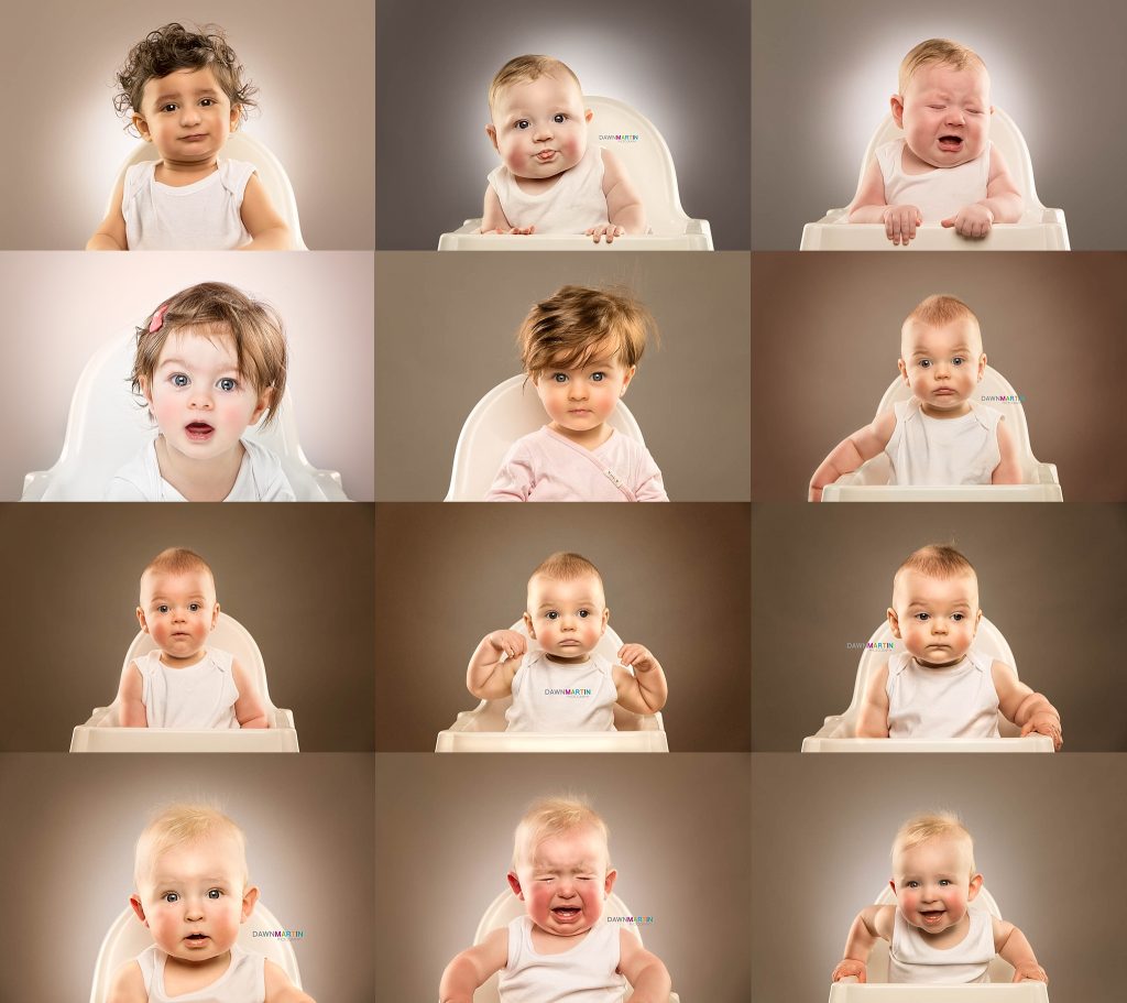 Collage of babies crying